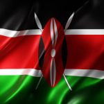 3d rendering of a textured national Kenya flag.